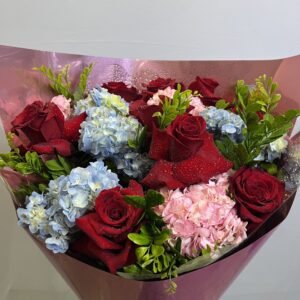 Buquê G Rosas Importadas & Hortênsias