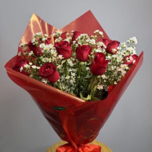 Buquê Uma dúzia Rosa Nacional